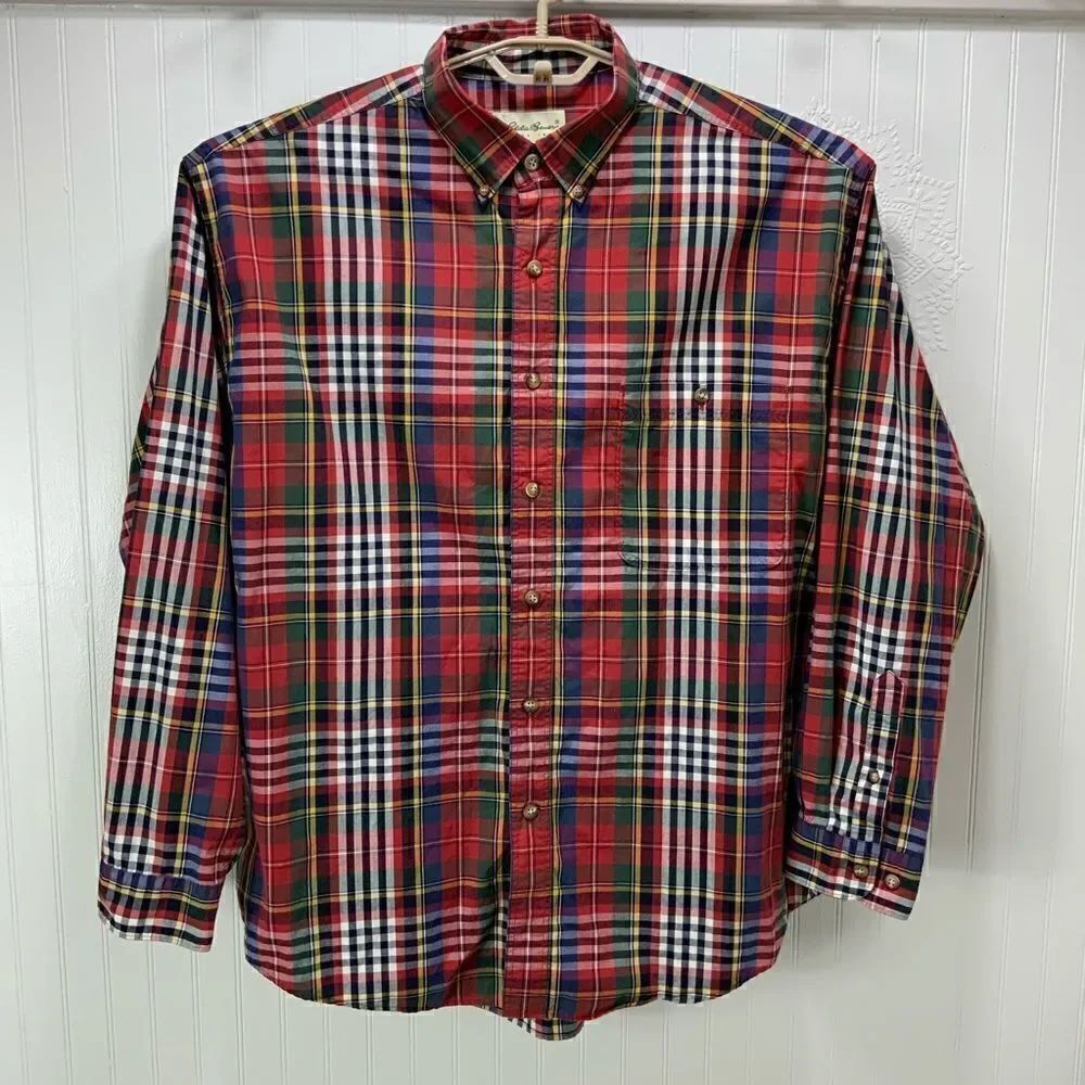 Men’s Eddie Bauer long sleeve plaid shirt